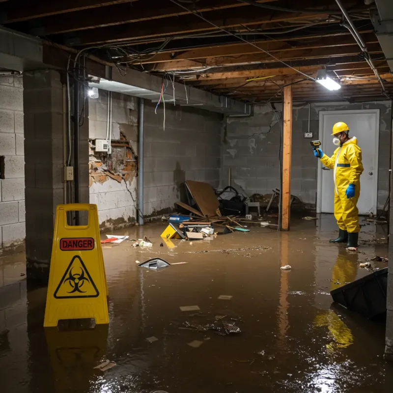 Flooded Basement Electrical Hazard in Edgewood, IN Property