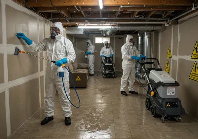 Basement Moisture Removal and Structural Drying process in Edgewood, IN